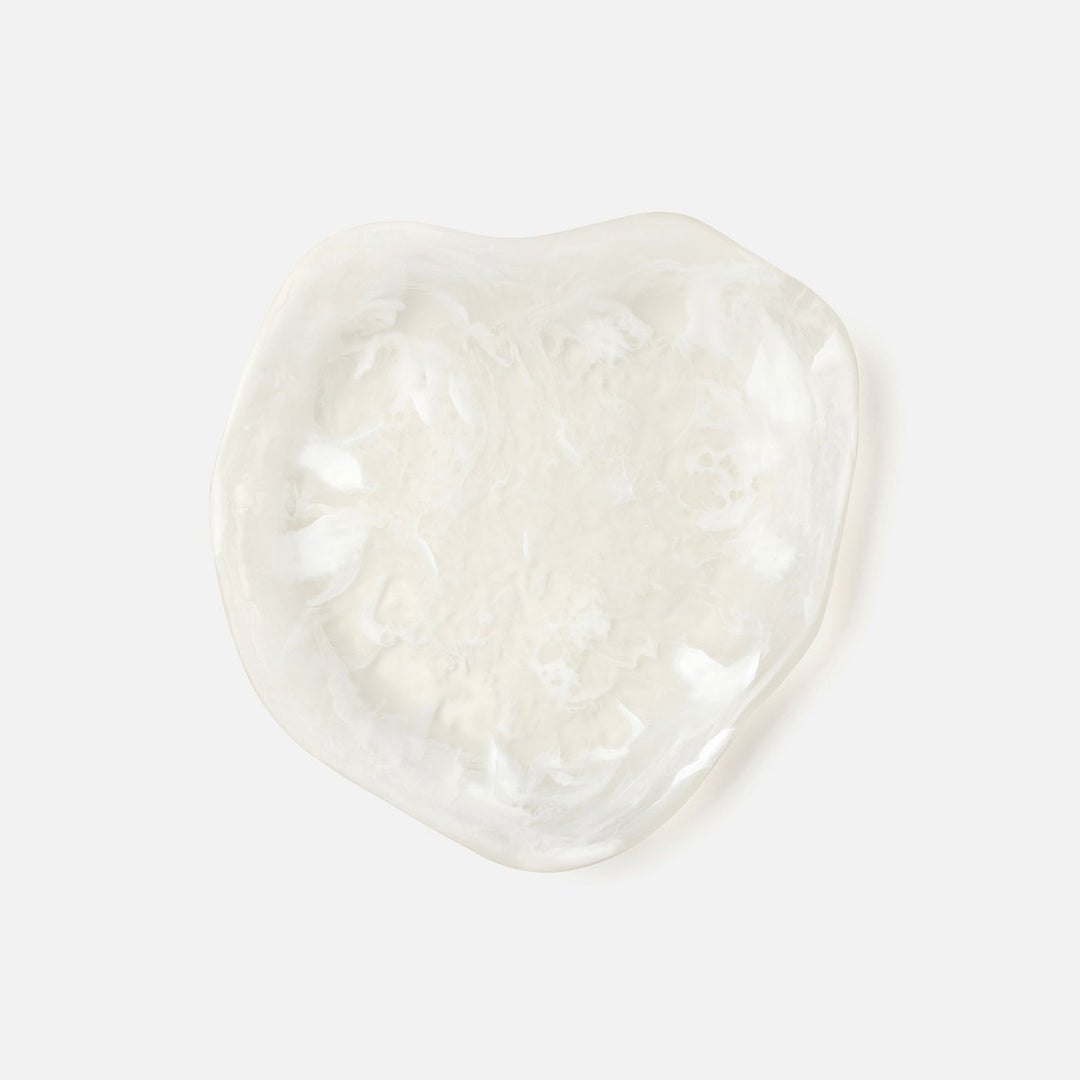 Beatrix White Swirled Serving Trays Resin Set/2