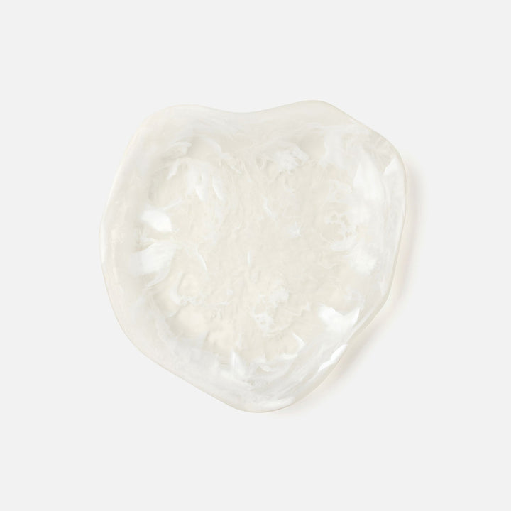 Beatrix White Swirled Serving Trays Resin Set/2