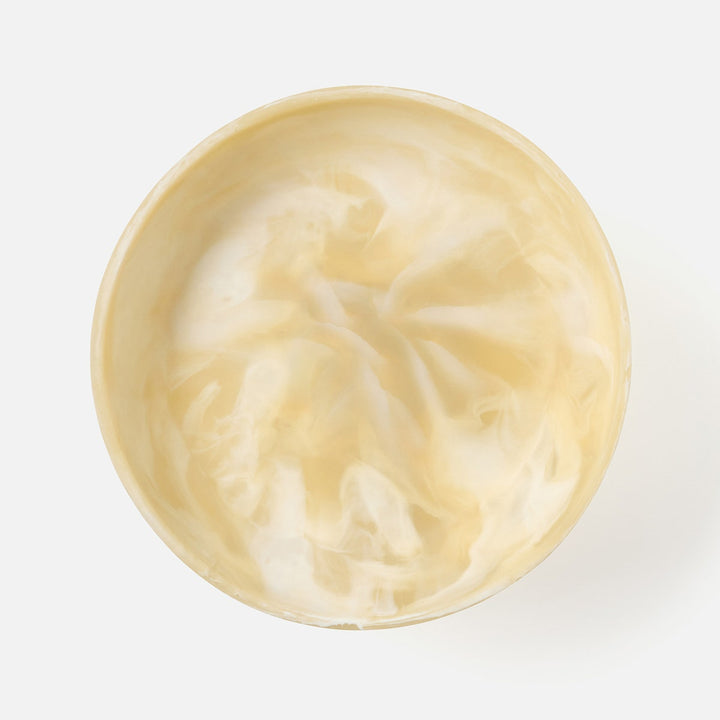 Benno Ivory/Hunter Green Swirled Fruit Bowl Large Resin