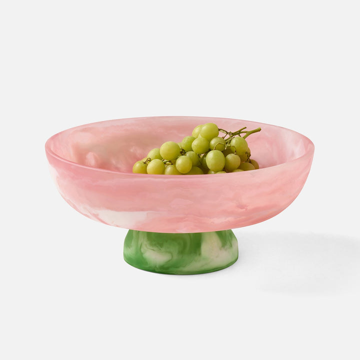 Benno Pink/Green Swirled Fruit Bowl Large Resin
