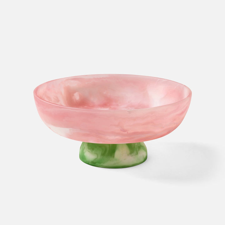 Benno Pink/Green Swirled Fruit Bowl Large Resin