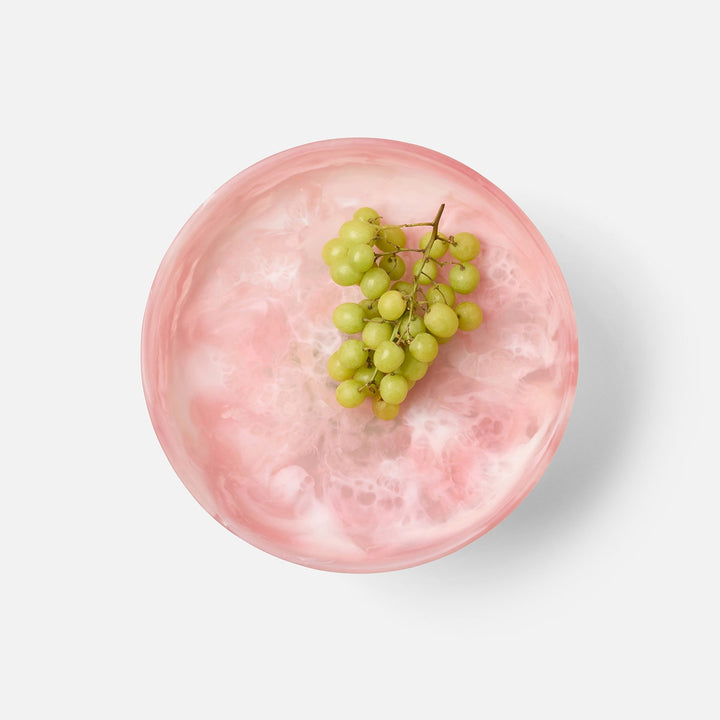 Benno Pink/Green Swirled Fruit Bowl Large Resin