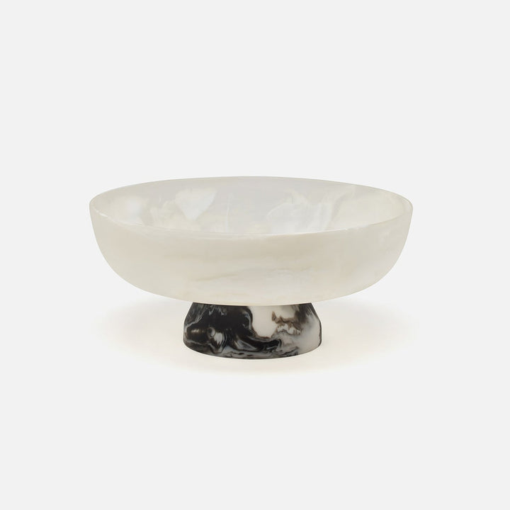 Benno White/Black Swirled Fruit Bowl Large Resin