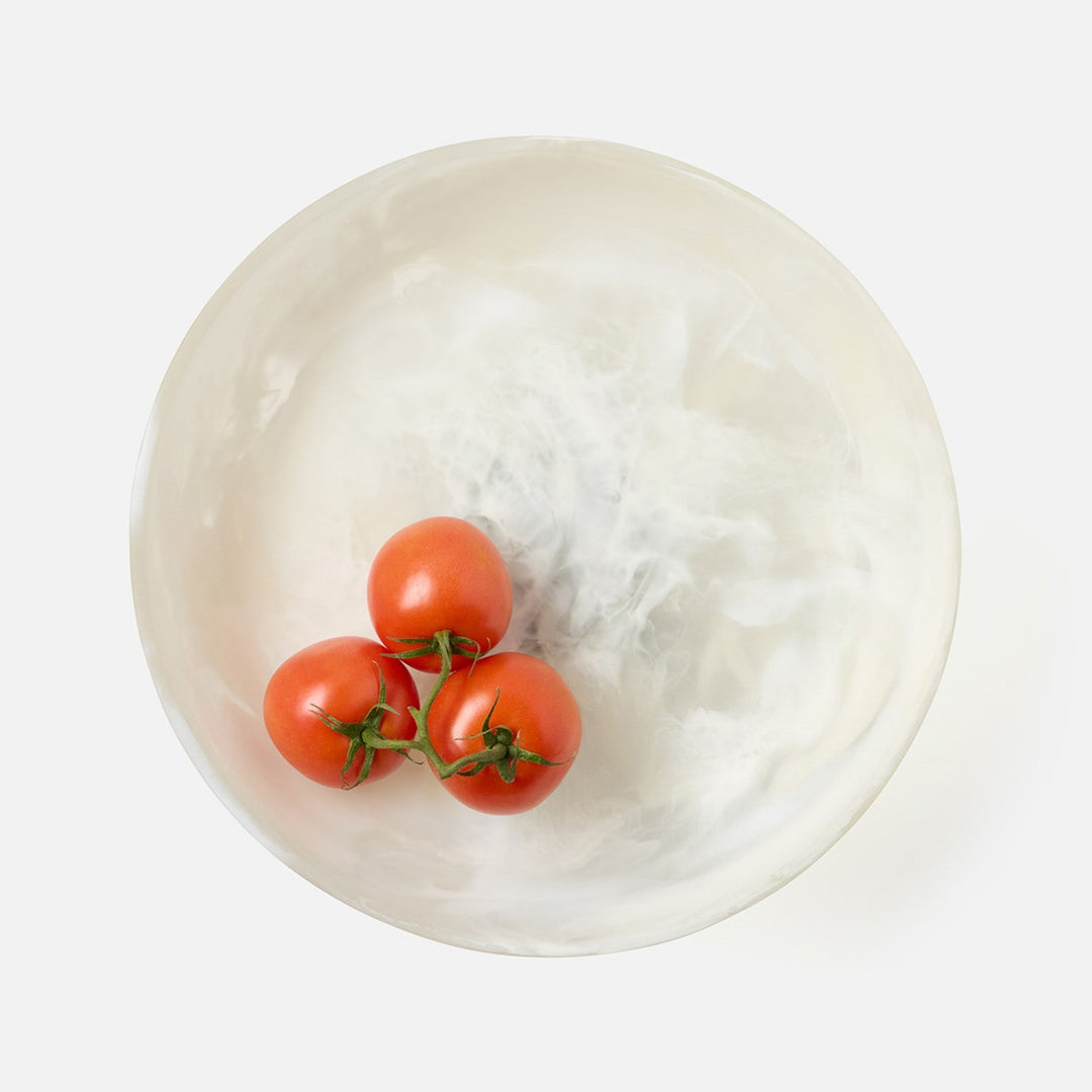 Benno White/Black Swirled Fruit Bowl Large Resin