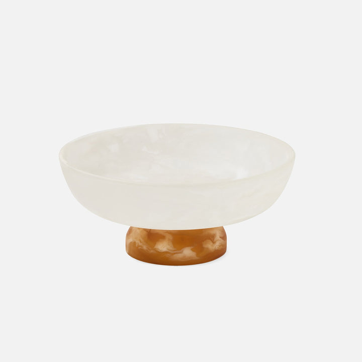 Benno White/Amber Swirled Fruit Bowl Large Resin