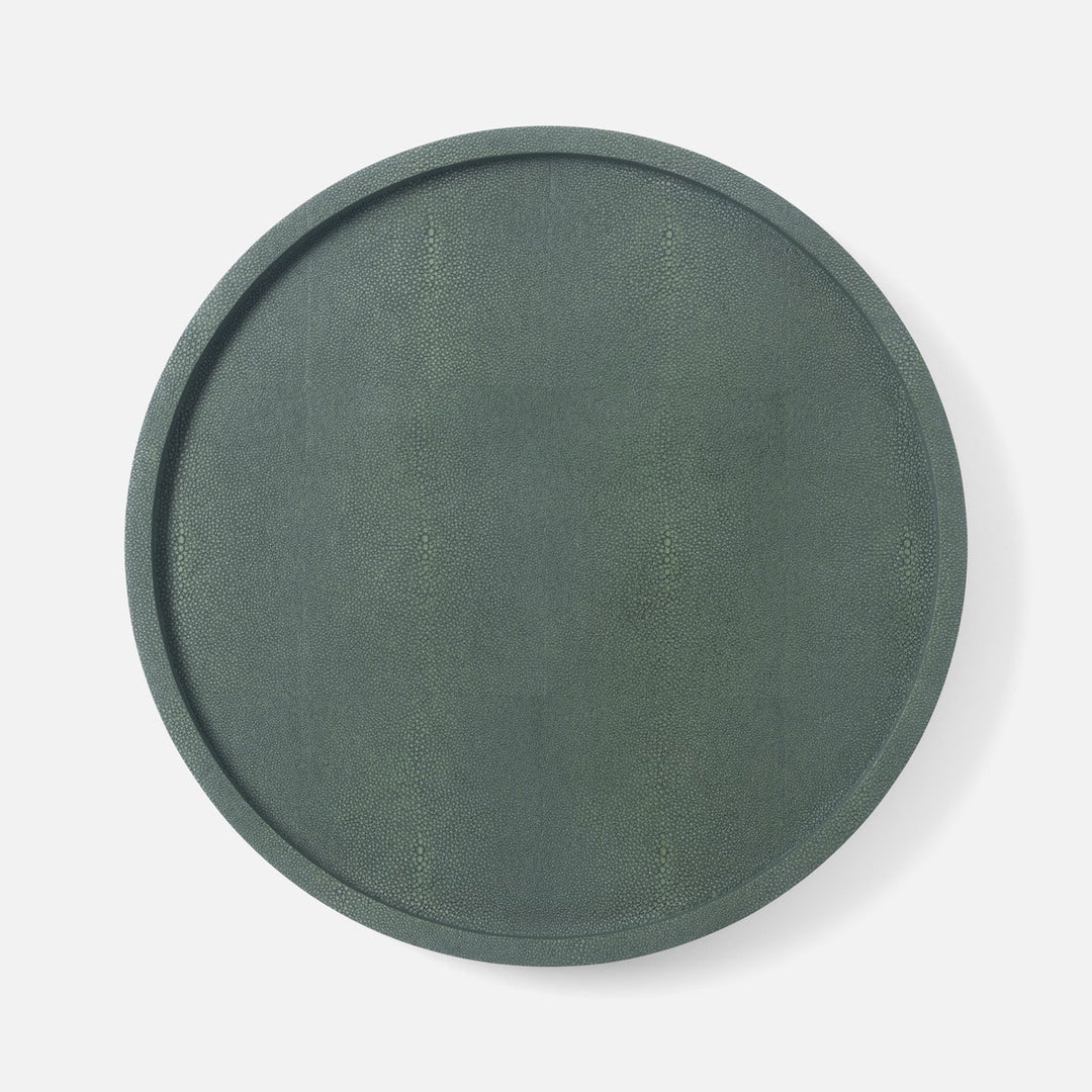 Calvin Juniper Lazy Susan Realistic Faux Shagreen 18"D
