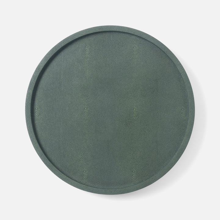 Calvin Juniper Lazy Susan Realistic Faux Shagreen 18"D