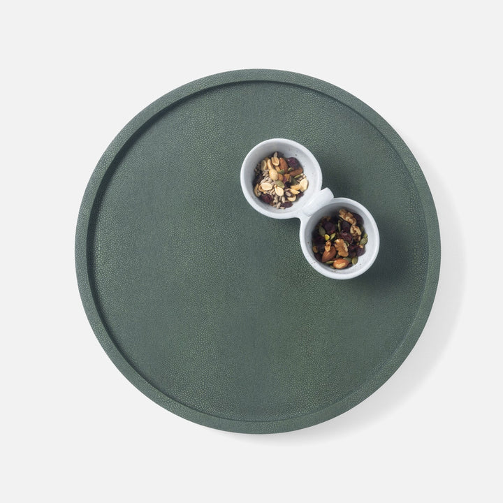 Calvin Juniper Lazy Susan Realistic Faux Shagreen 18"D