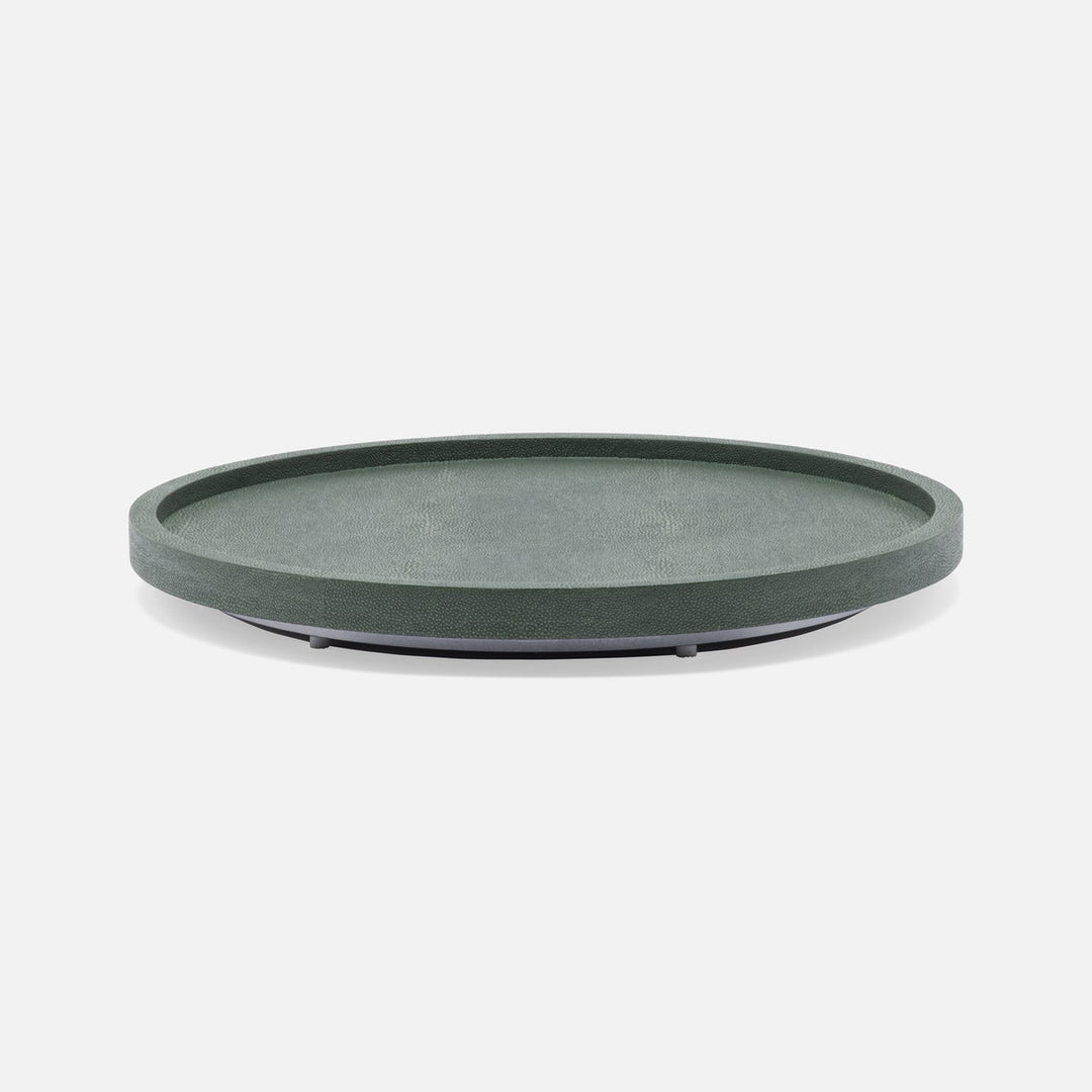 Calvin Juniper Lazy Susan Realistic Faux Shagreen 18"D