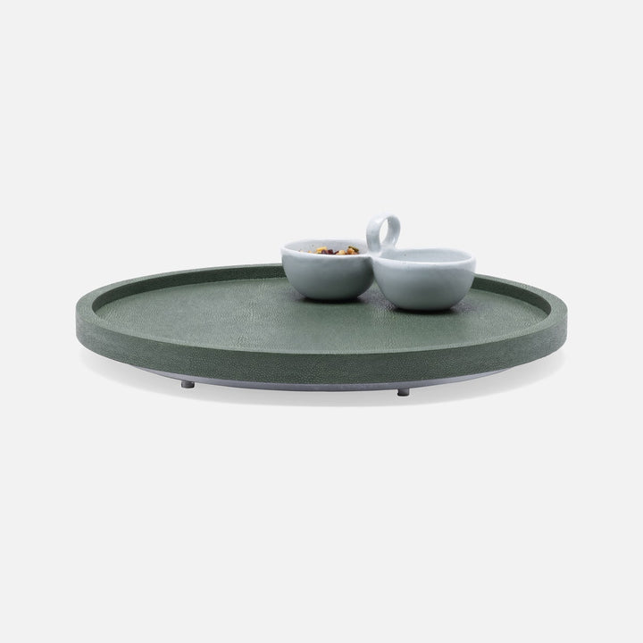 Calvin Juniper Lazy Susan Realistic Faux Shagreen 18"D