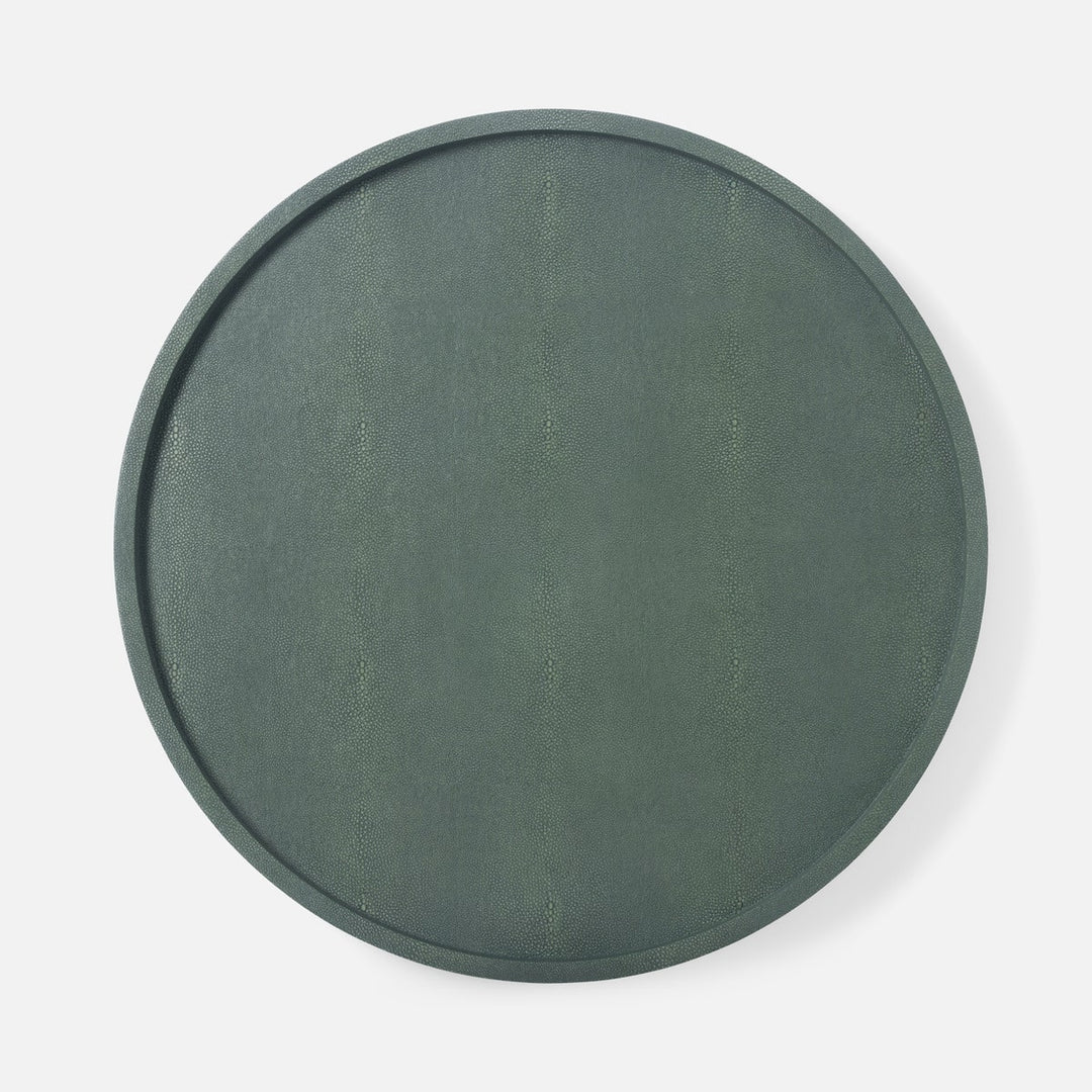 Calvin Juniper Lazy Susan Realistic Faux Shagreen 24"D