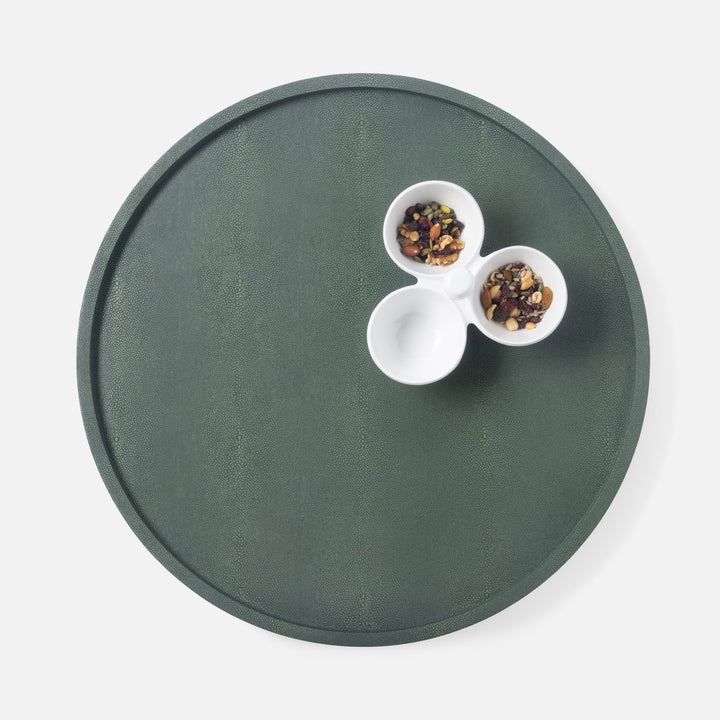 Calvin Juniper Lazy Susan Realistic Faux Shagreen 24"D