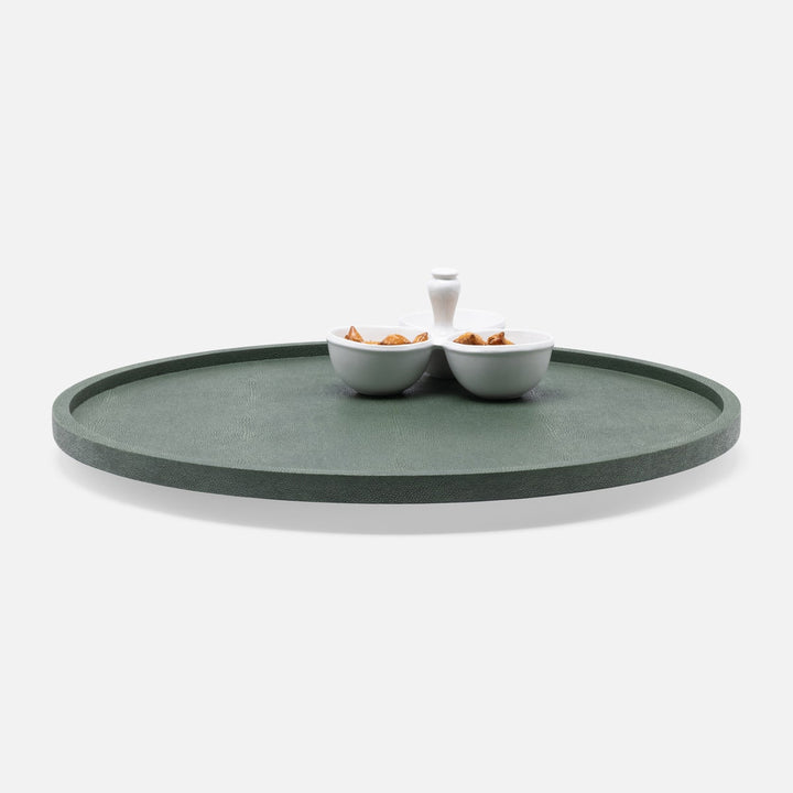 Calvin Juniper Lazy Susan Realistic Faux Shagreen 24"D