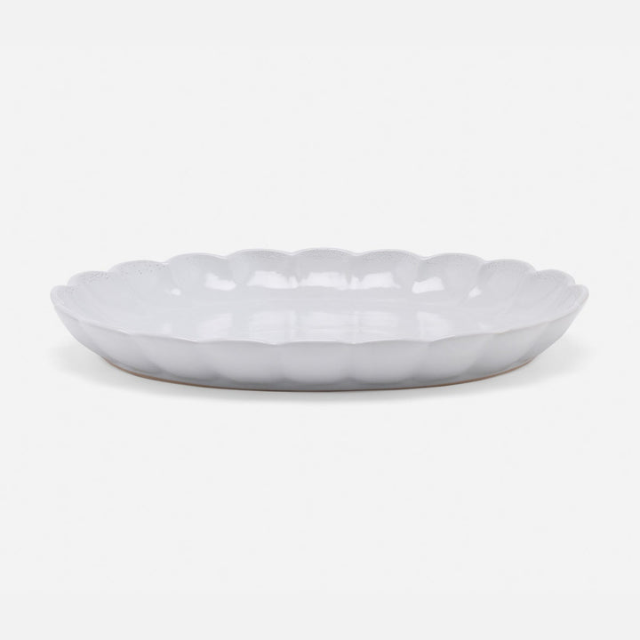 Camilla Cloud Gray Oval Serving Platter Stoneware Large Pack/2