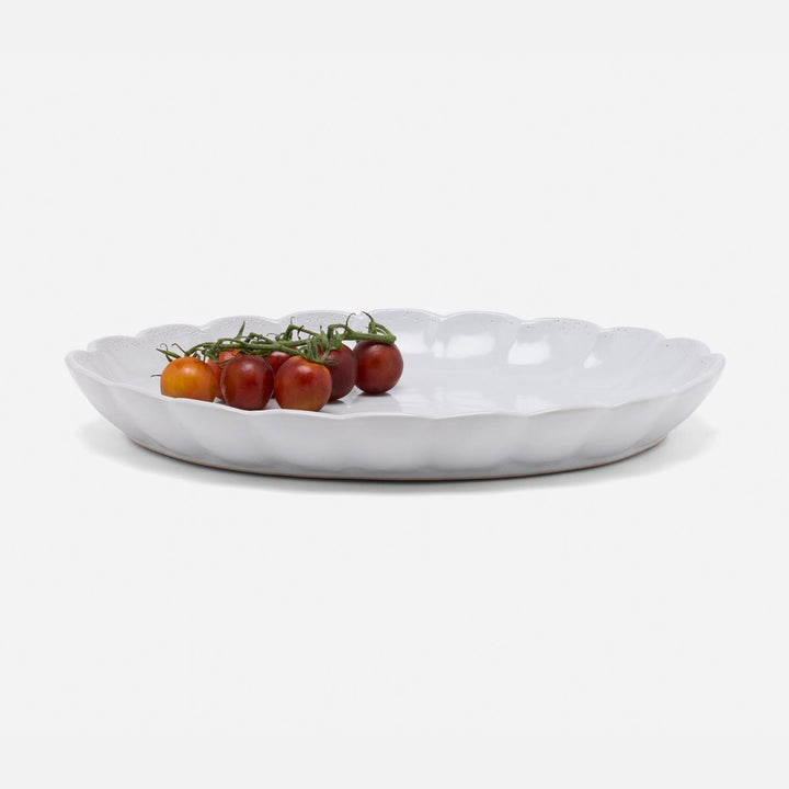 Camilla Cloud Gray Oval Serving Platter Stoneware Large Pack/2