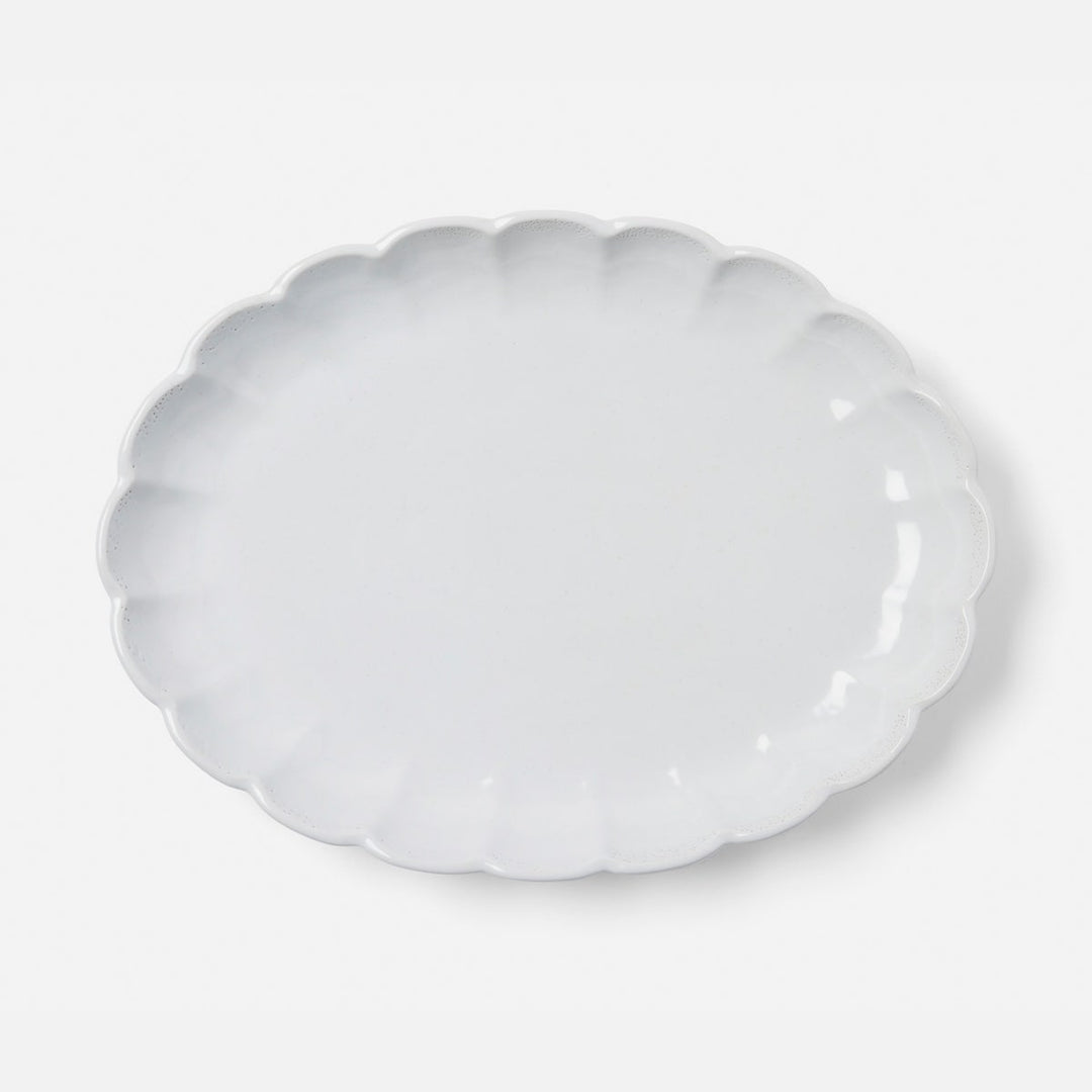 Camilla Cloud Gray Oval Serving Platter Stoneware Large Pack/2