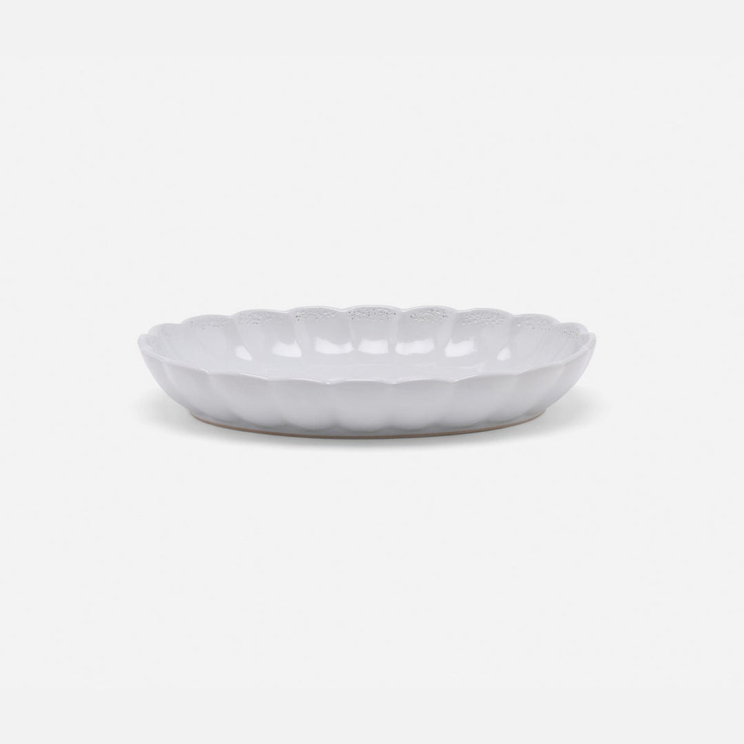 Camilla Cloud Gray Oval Serving Platter Stoneware Small Pack/2