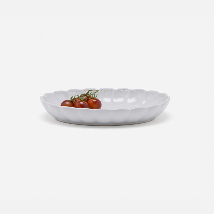 Camilla Cloud Gray Oval Serving Platter Stoneware Small Pack/2