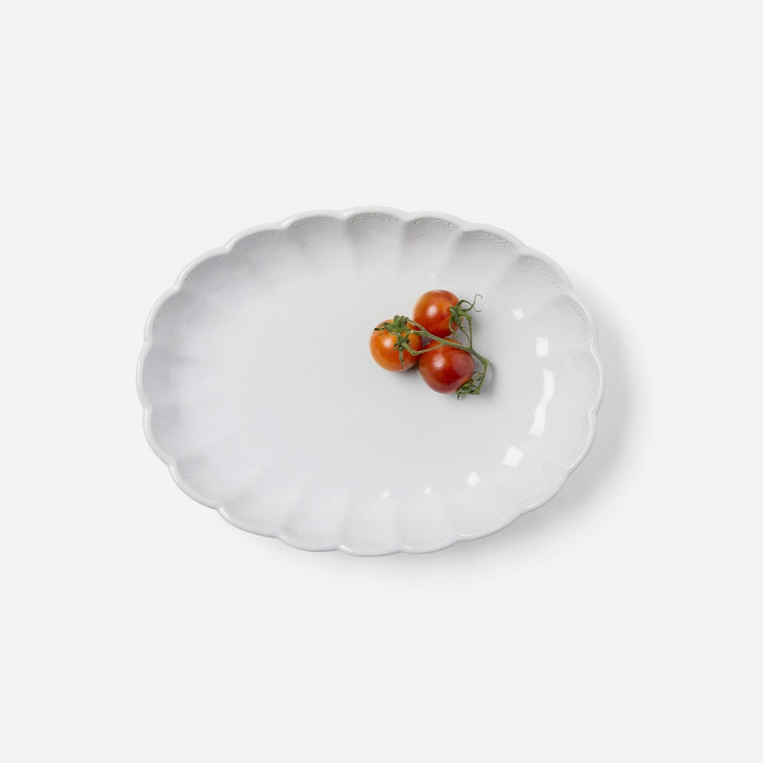 Camilla Cloud Gray Oval Serving Platter Stoneware Small Pack/2