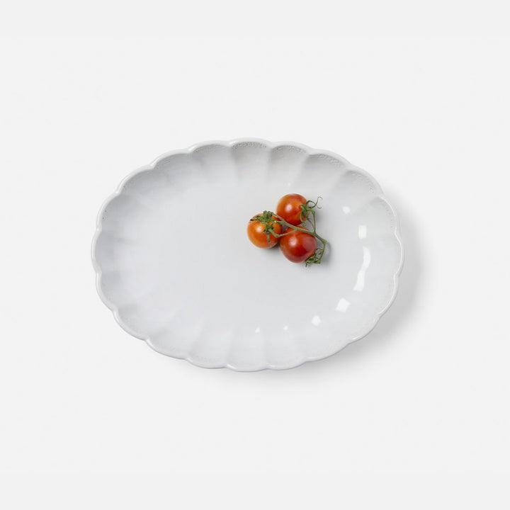 Camilla Cloud Gray Oval Serving Platter Stoneware Small Pack/2