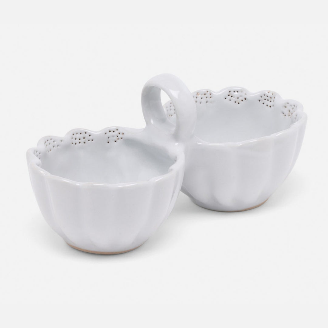 Camilla Cloud Gray Snack Bowl Double Stoneware Pack/2