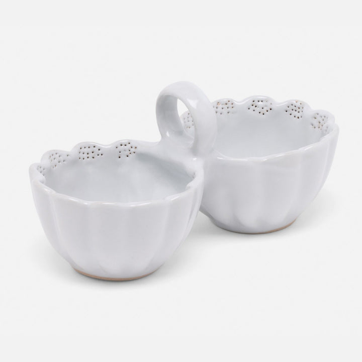 Camilla Cloud Gray Snack Bowl Double Stoneware Pack/2