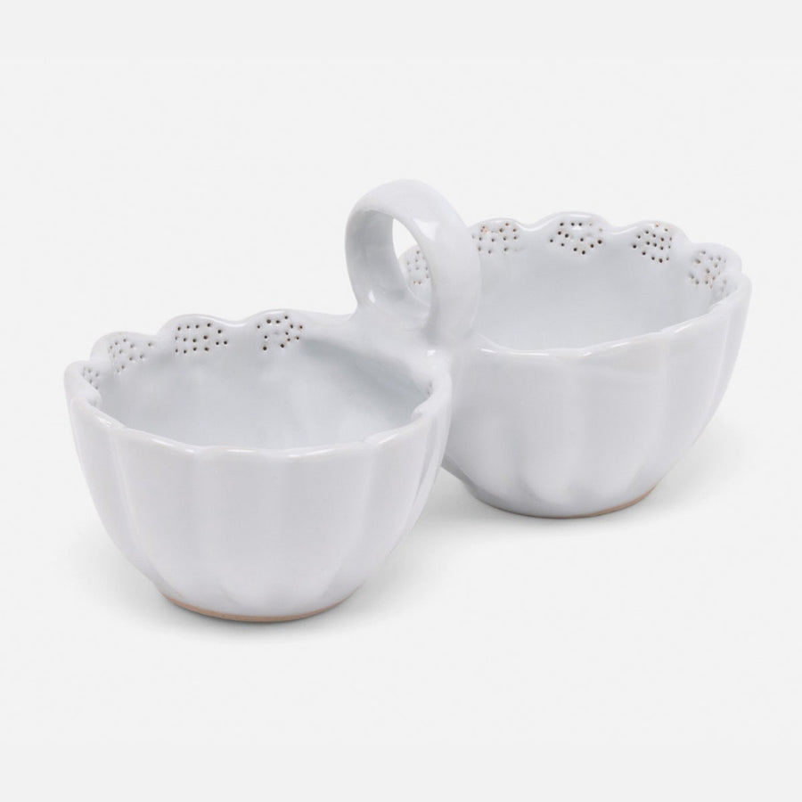 Camilla Cloud Gray Snack Bowl Double Stoneware Pack/2