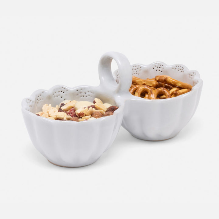 Camilla Cloud Gray Snack Bowl Double Stoneware Pack/2