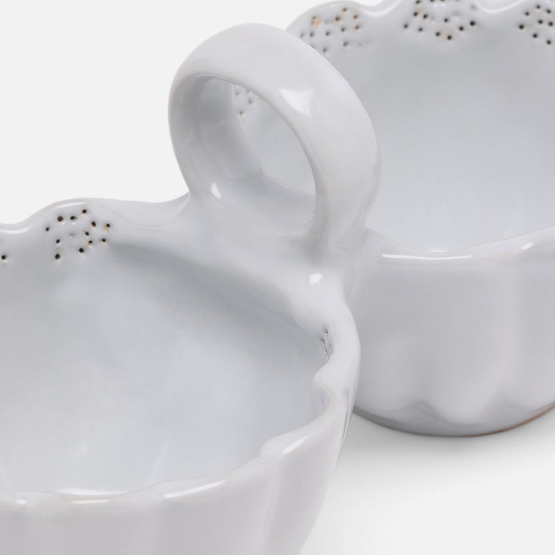 Camilla Cloud Gray Snack Bowl Double Stoneware Pack/2