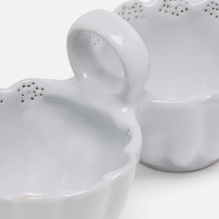 Camilla Cloud Gray Snack Bowl Double Stoneware Pack/2