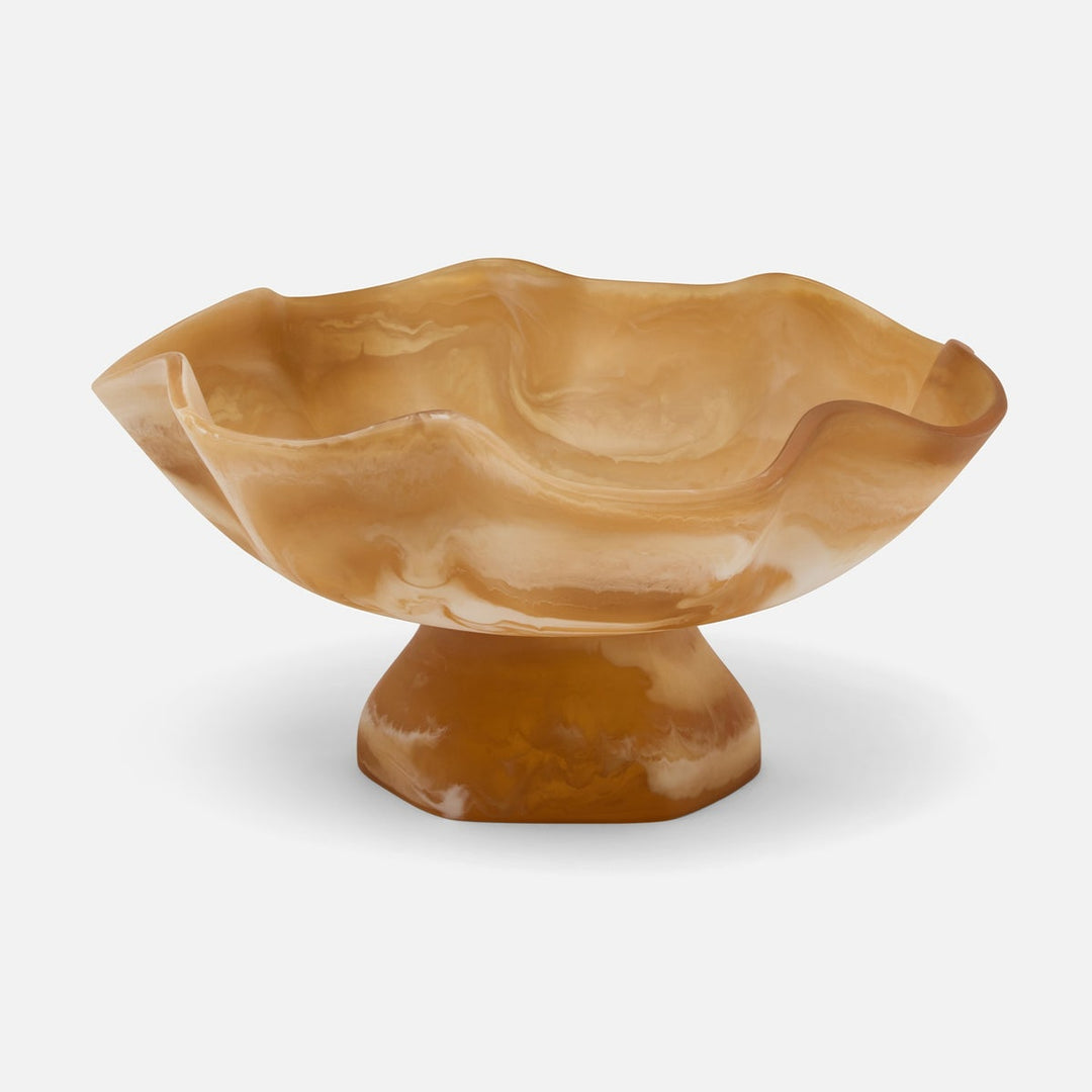 Cara Amber Swirled Fruit Bowl Large Resin