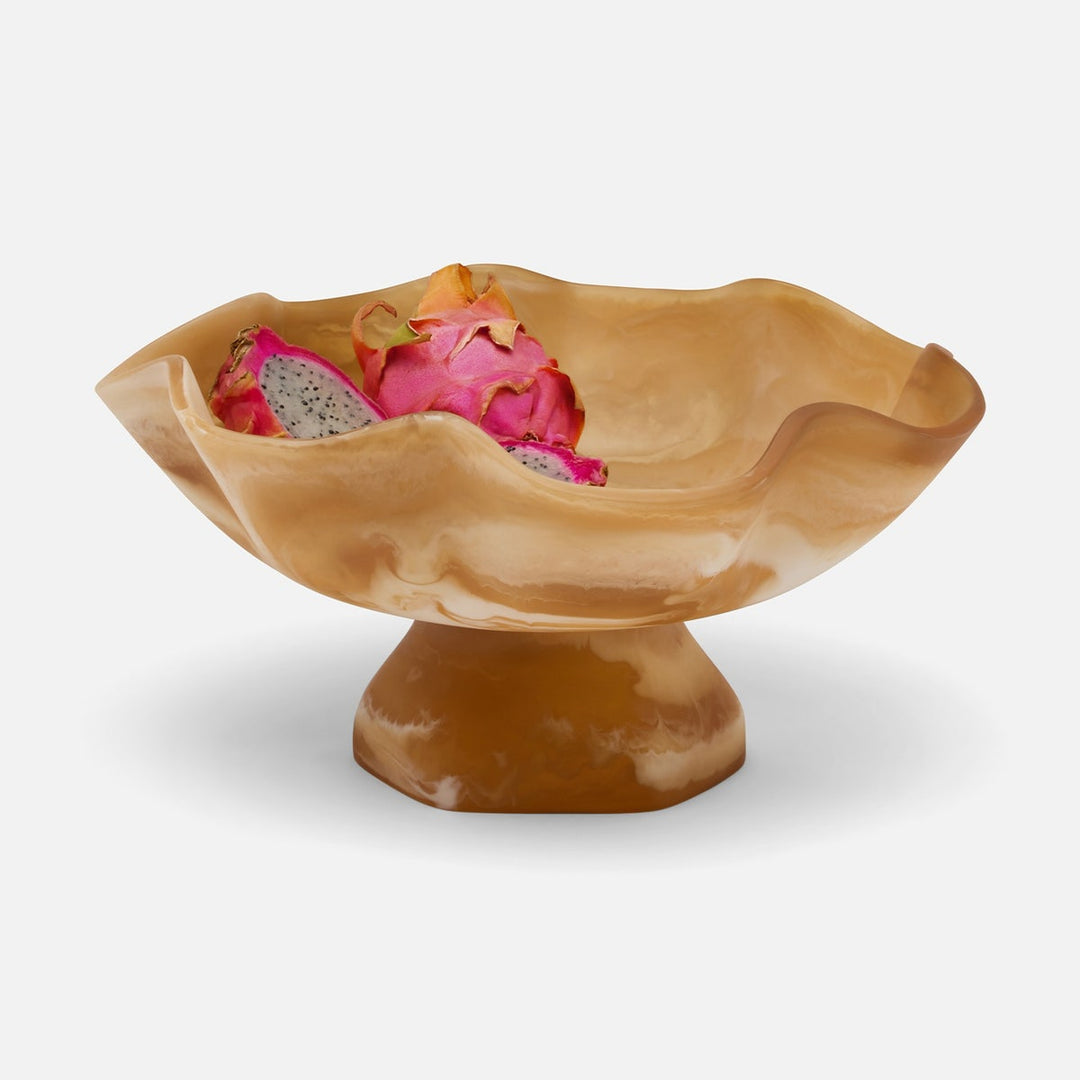 Cara Amber Swirled Fruit Bowl Large Resin