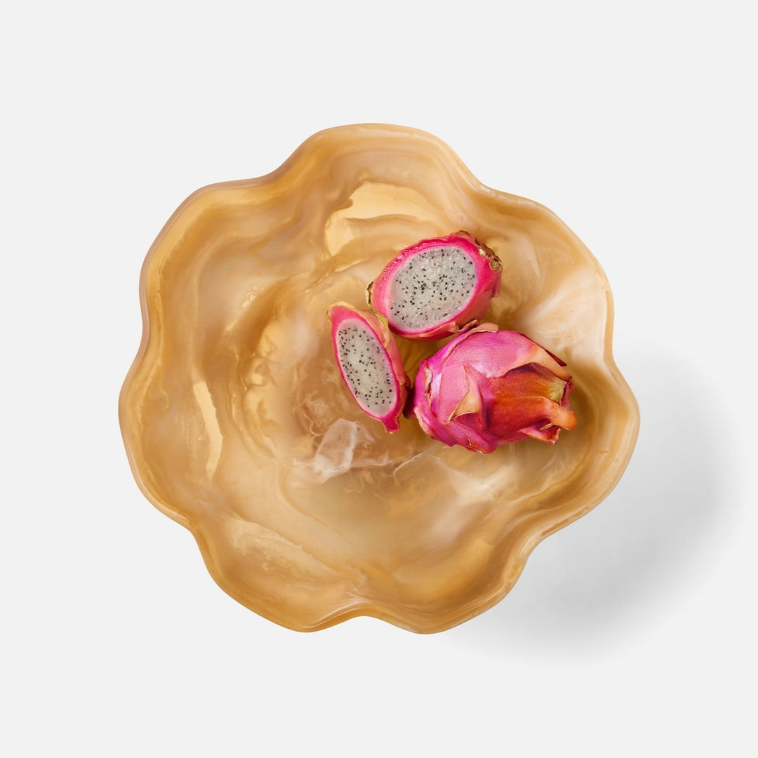 Cara Amber Swirled Fruit Bowl Large Resin