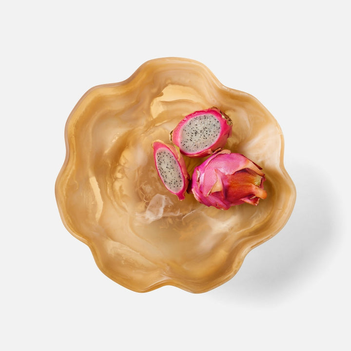 Cara Amber Swirled Fruit Bowl Large Resin