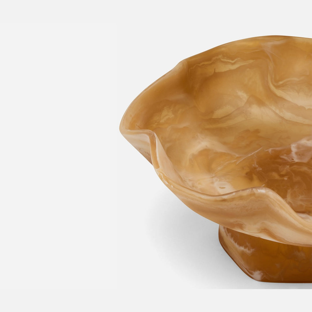 Cara Amber Swirled Fruit Bowl Large Resin