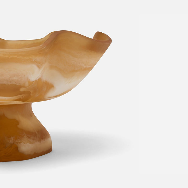 Cara Amber Swirled Fruit Bowl Large Resin