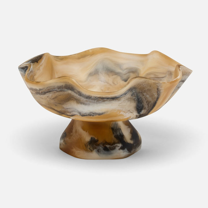 Cara Black/Tan Swirled Fruit Bowl Large Resin