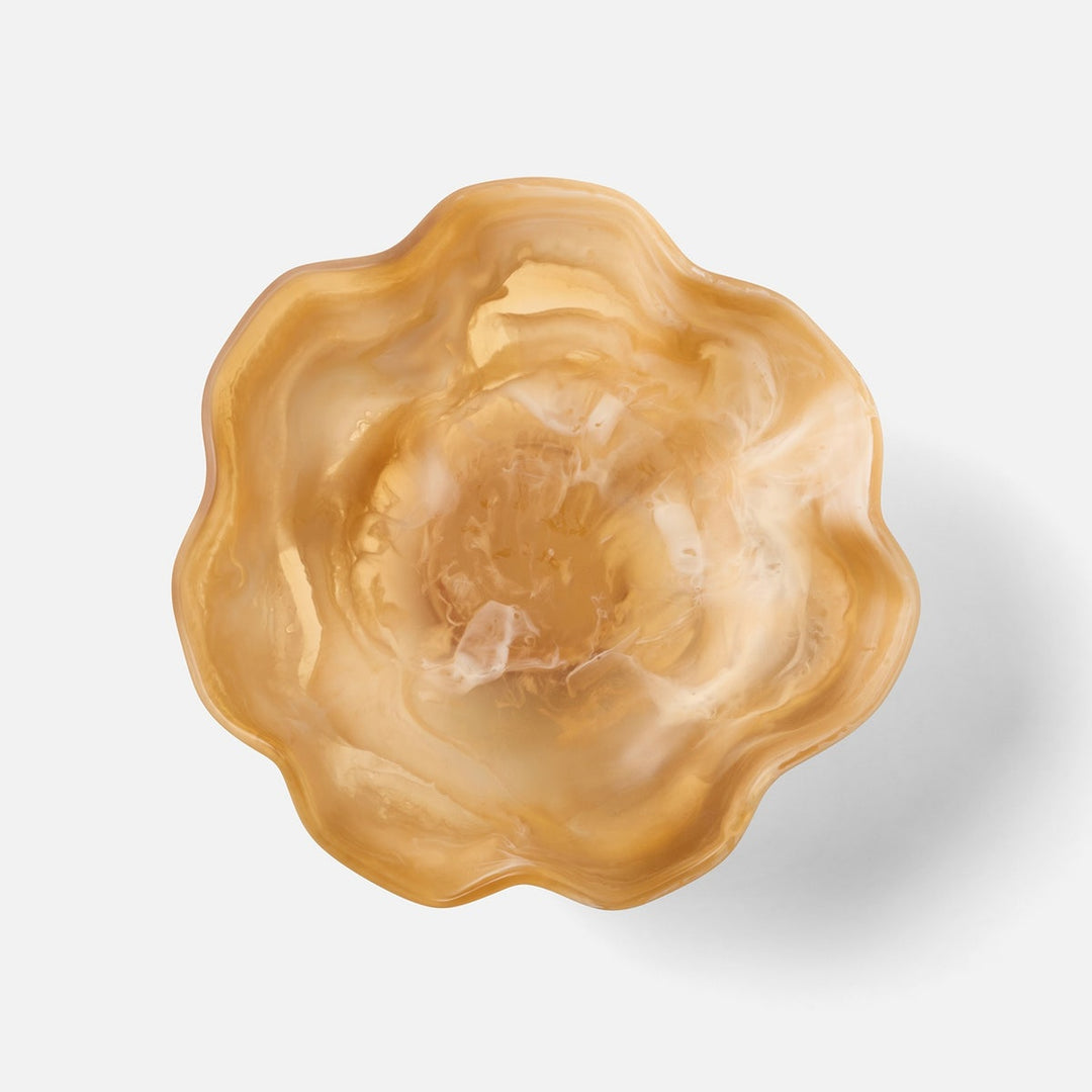 Cara Black/Tan Swirled Fruit Bowl Large Resin