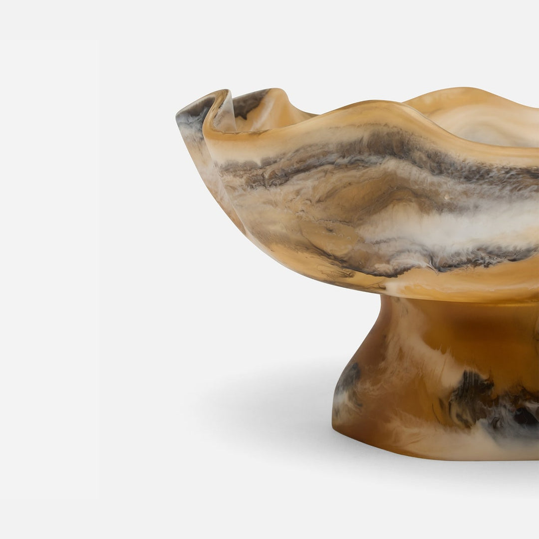 Cara Black/Tan Swirled Fruit Bowl Large Resin