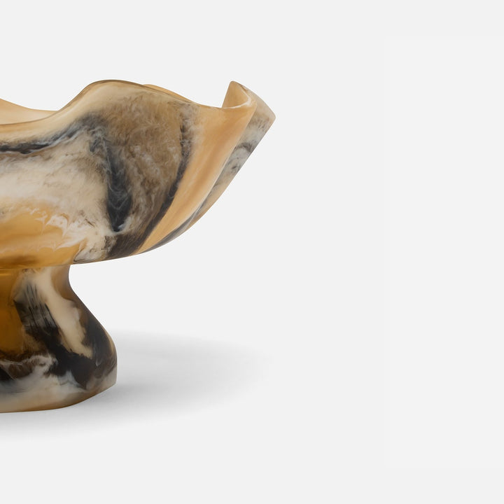Cara Black/Tan Swirled Fruit Bowl Large Resin