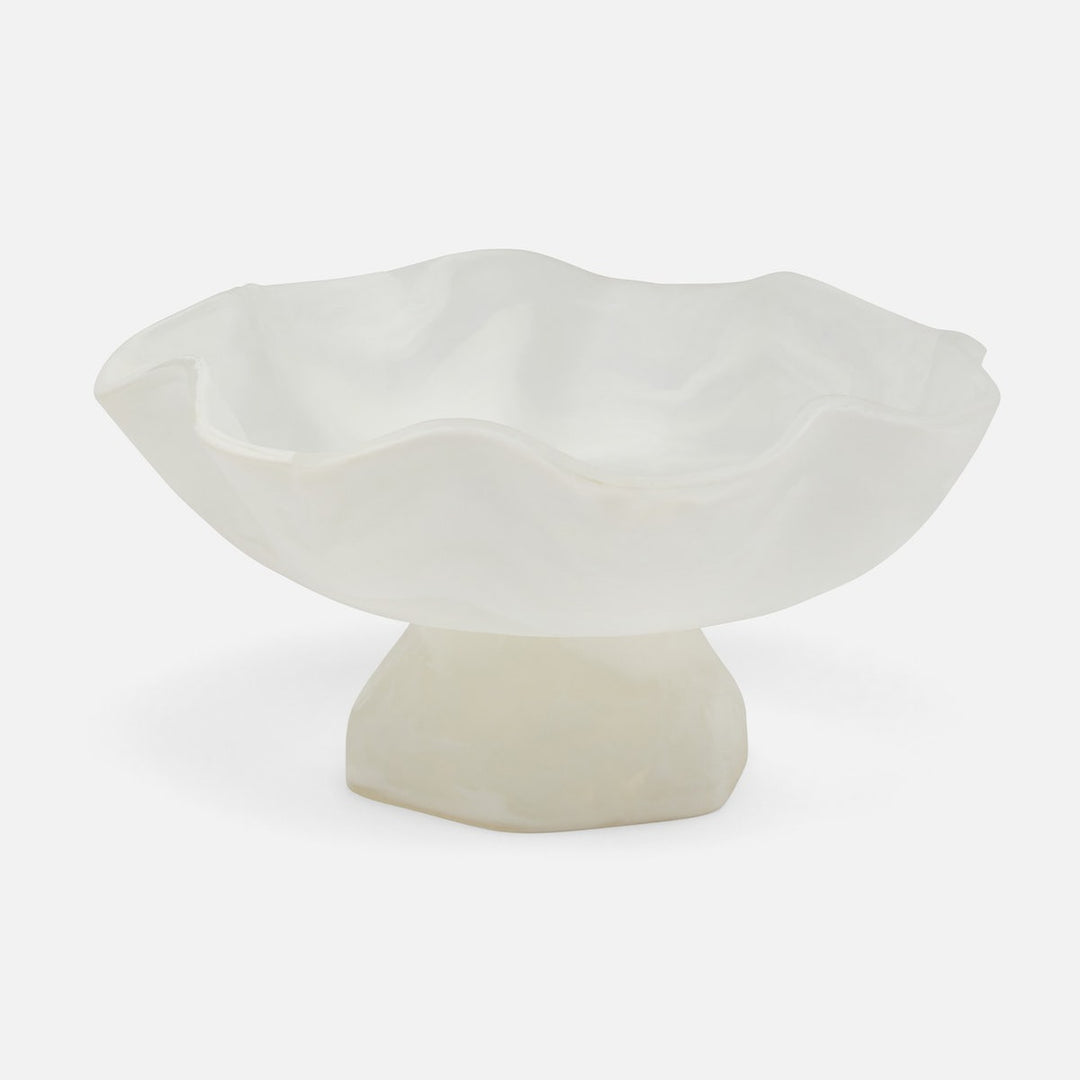 Cara White Swirled Fruit Bowl Large Resin