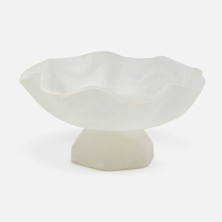 Cara White Swirled Fruit Bowl Large Resin