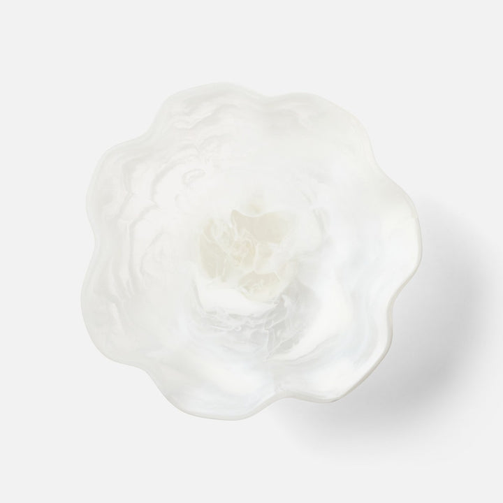 Cara White Swirled Fruit Bowl Large Resin