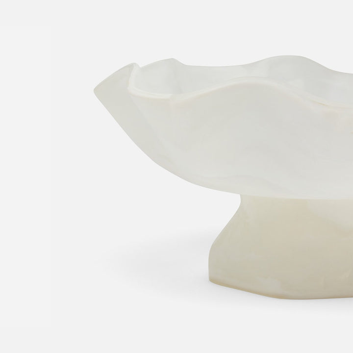 Cara White Swirled Fruit Bowl Large Resin