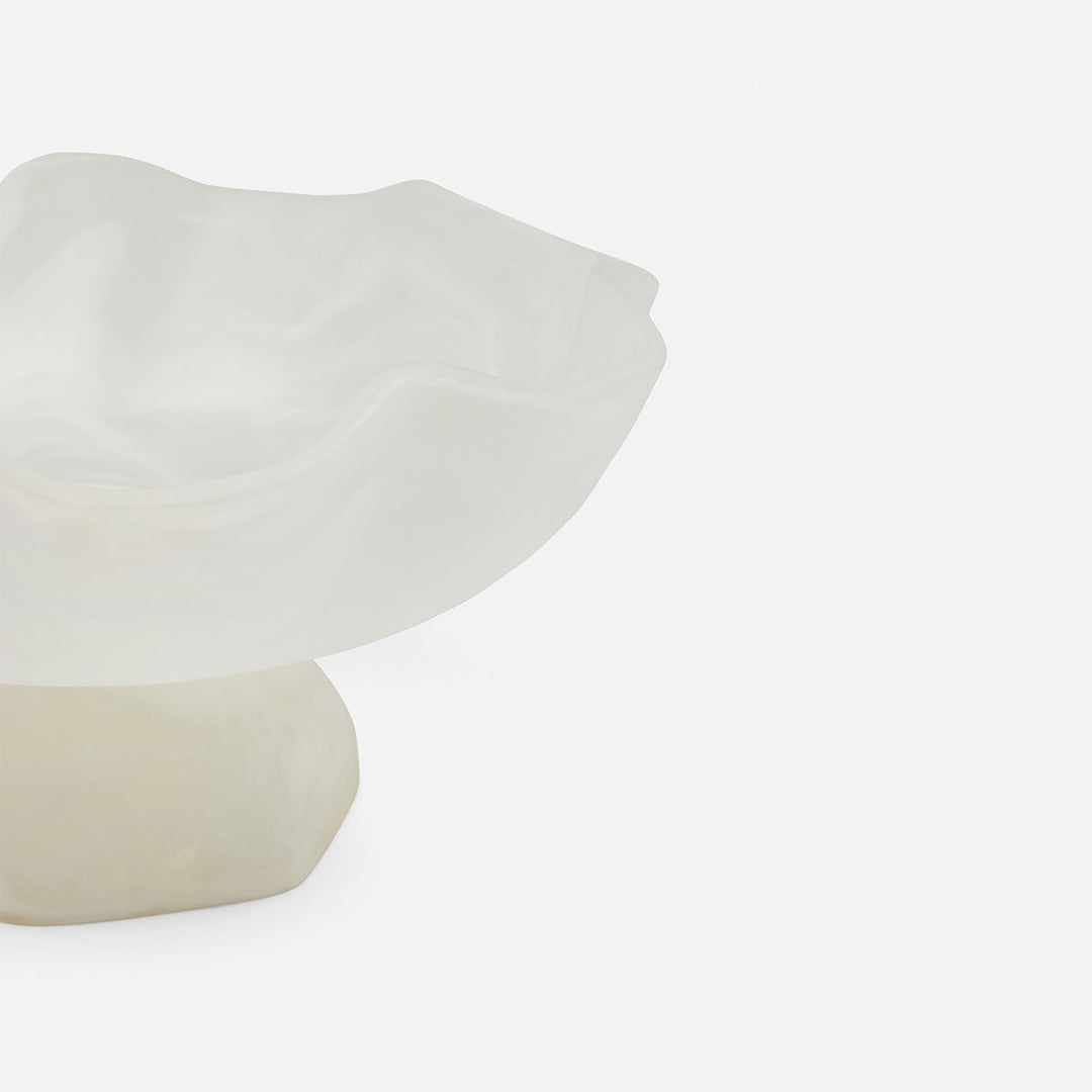 Cara White Swirled Fruit Bowl Large Resin