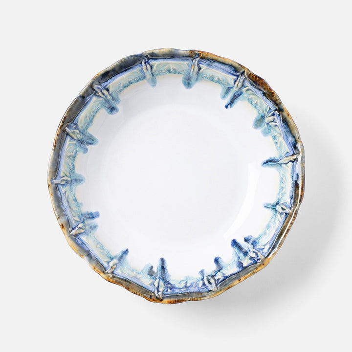 Delara Light Azure Large Serving Bowl Stoneware Pack/2