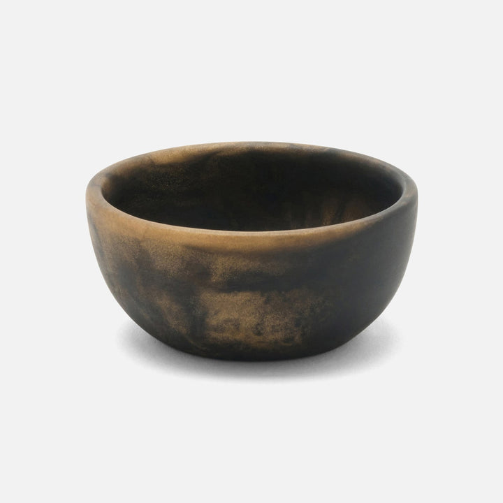 Hugo Black/Gold Swirled Mini Bowl 3"D X15"H Resin Pack/2