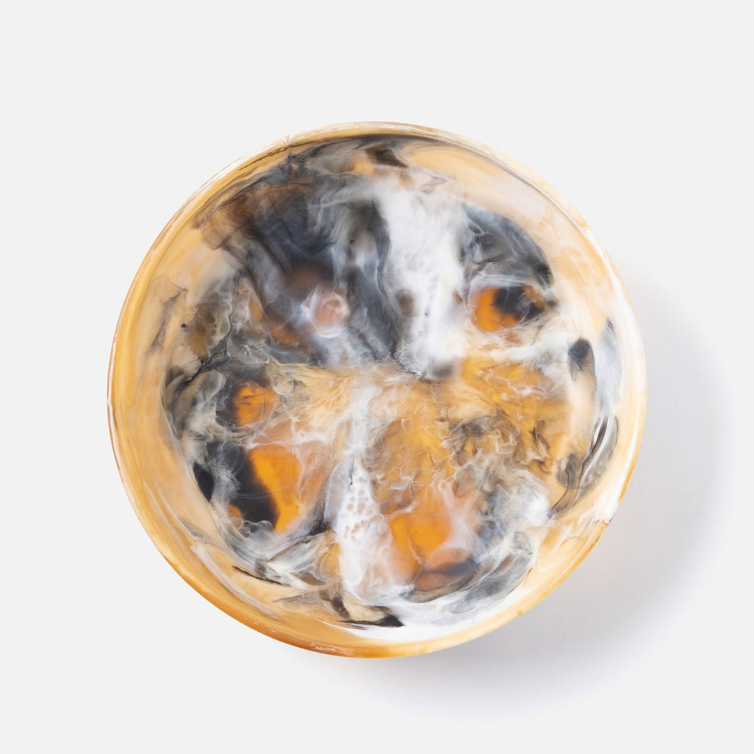 Hugo Black/Tan Swirled Serving Bowl Resin Large