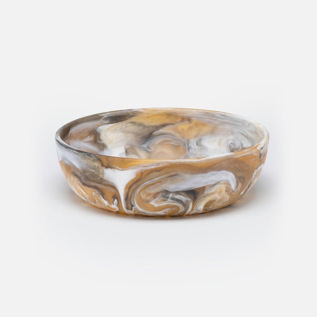 Hugo Black/Tan Swirled Serving Bowl Resin Small Pack/2