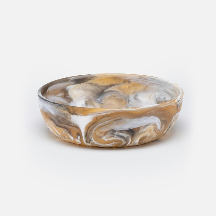 Hugo Black/Tan Swirled Serving Bowl Resin Small Pack/2